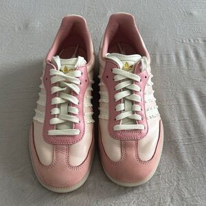 Adidas Women's Pink and Cream Sneakers